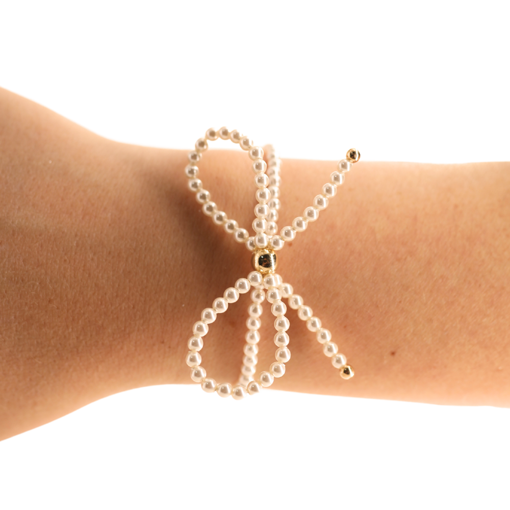 Pearl Bow Bracelet-Beaded Blondes-Market Street Nest, Fashionable Clothing, Shoes and Home Décor Located in Mabank, TX
