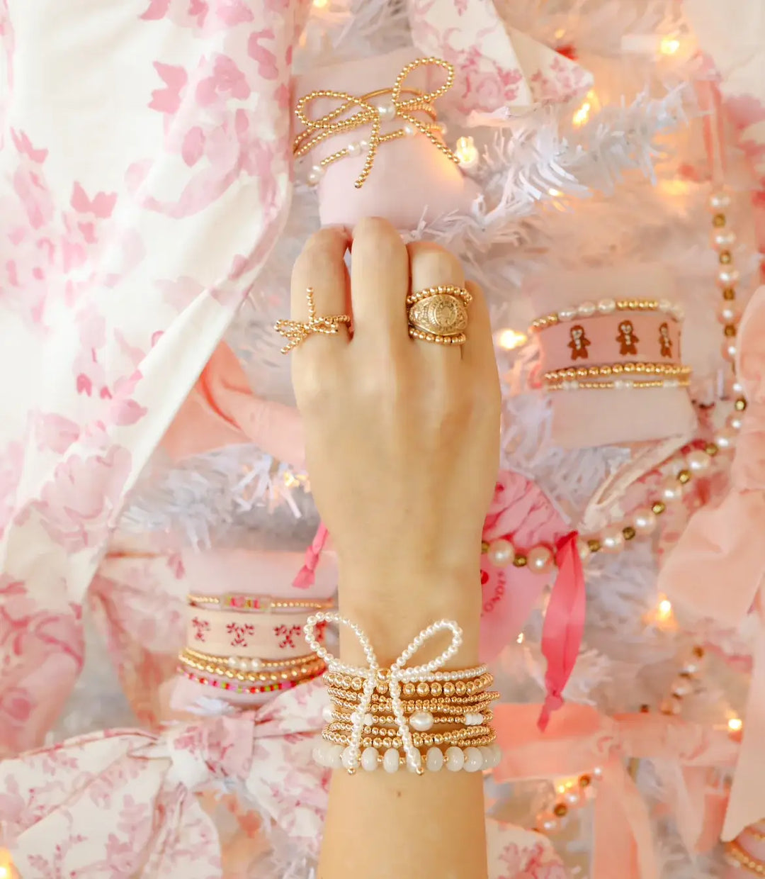 Pearl Bow Bracelet-Beaded Blondes-Market Street Nest, Fashionable Clothing, Shoes and Home Décor Located in Mabank, TX