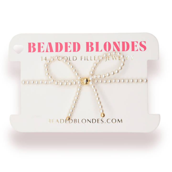 Pearl Bow Bracelet-Beaded Blondes-Market Street Nest, Fashionable Clothing, Shoes and Home Décor Located in Mabank, TX