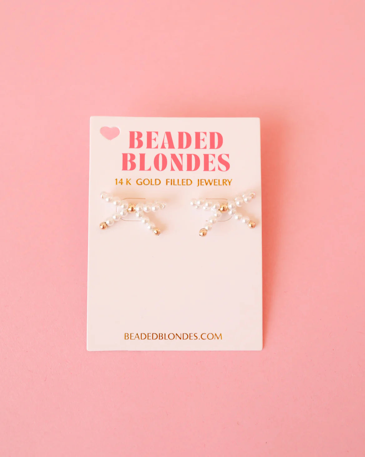 Beaded Blondes Pearl Bow Earrings-Earrings-Beaded Blondes-Market Street Nest, Fashionable Clothing, Shoes and Home Décor Located in Mabank, TX