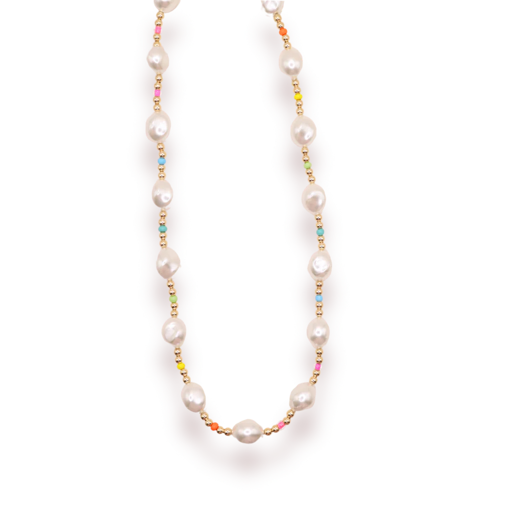 Beaded Blondes Sadie Rainbow Necklace - 18 inch-Necklaces-Beaded Blondes-Market Street Nest, Fashionable Clothing, Shoes and Home Décor Located in Mabank, TX