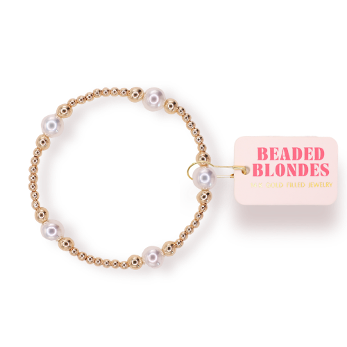 Serena Pearl Bracelet in Gold-Beaded Blondes-Market Street Nest, Fashionable Clothing, Shoes and Home Décor Located in Mabank, TX