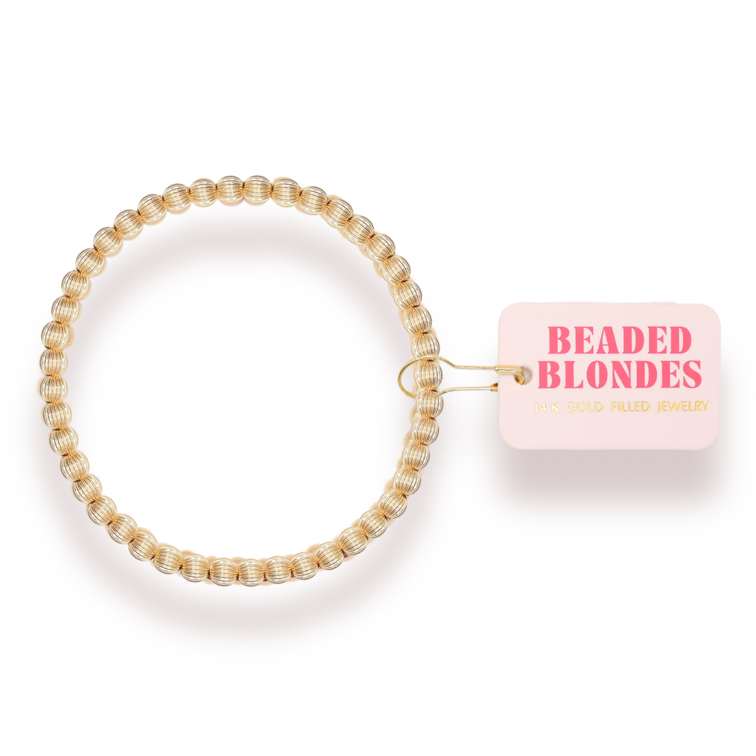 Serenity 4MM Fluted Bracelet-Beaded Blondes-Market Street Nest, Fashionable Clothing, Shoes and Home Décor Located in Mabank, TX
