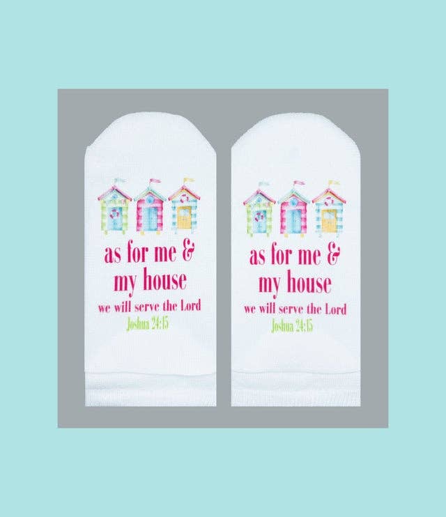Bible Verse Socks: Joshua 24:15 as for me &amp; my house-Standing on the Word-Market Street Nest, Fashionable Clothing, Shoes and Home Décor Located in Mabank, TX
