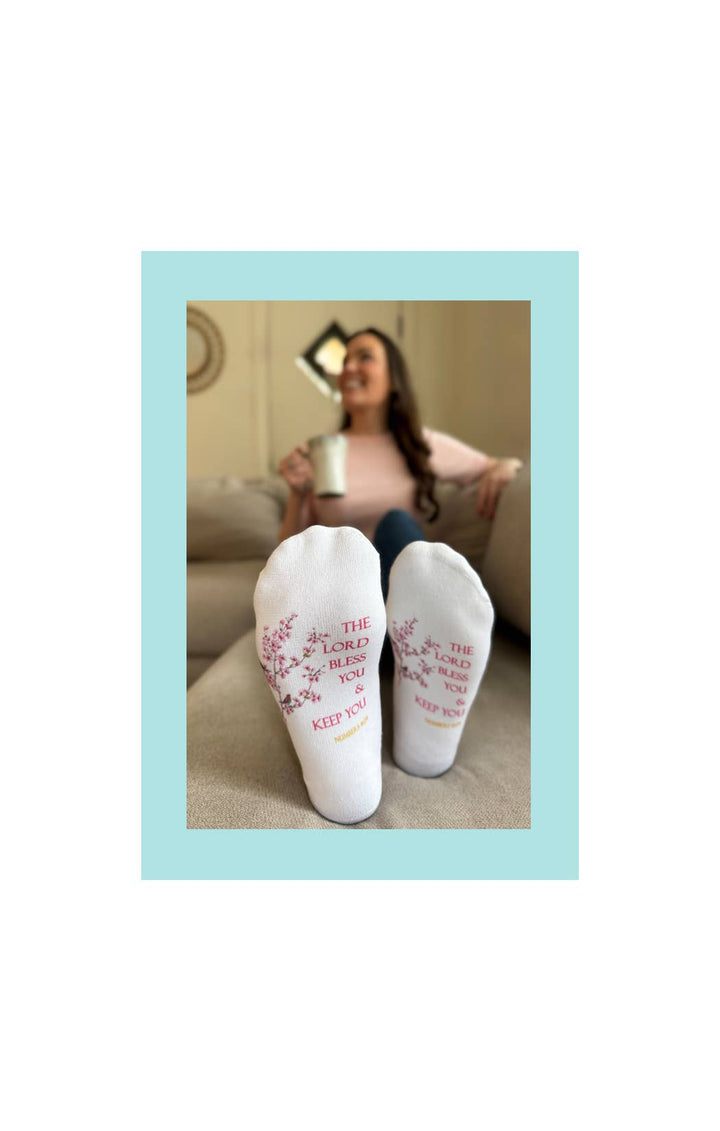 Bible Verse Socks: Psalms 91:11 His angels-Standing on the Word-Market Street Nest, Fashionable Clothing, Shoes and Home Décor Located in Mabank, TX
