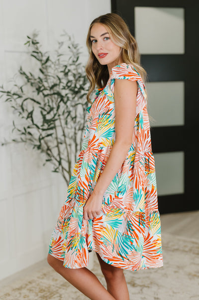 Bless Your Love Tiered Dress in Ivory, Orange and Mint-Womens-Ave Shops-Market Street Nest, Fashionable Clothing, Shoes and Home Décor Located in Mabank, TX