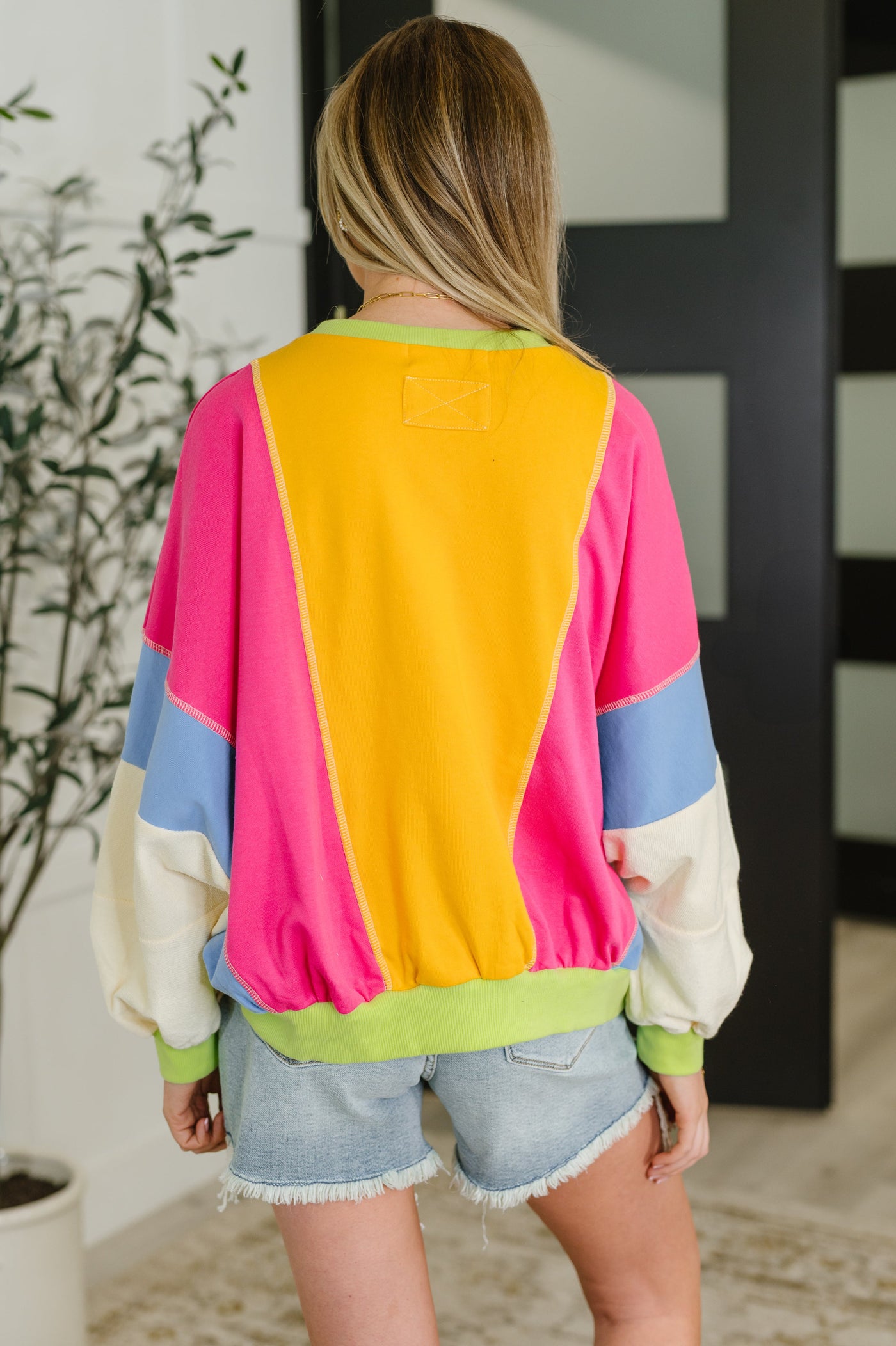 Blockbuster Color Block Pullover in Bright-Tops-Ave Shops-Market Street Nest, Fashionable Clothing, Shoes and Home Décor Located in Mabank, TX