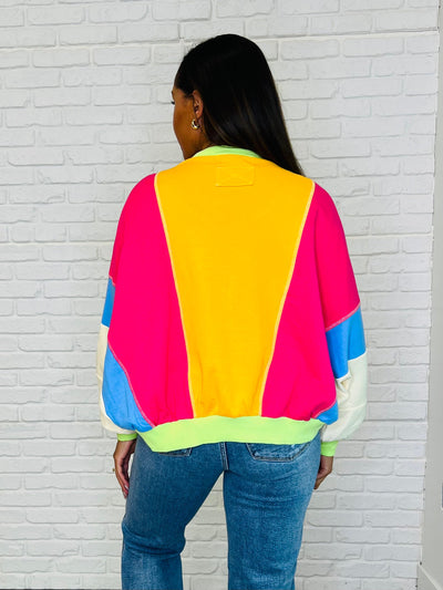 Blockbuster Color Block Pullover in Bright-Womens-Ave Shops-Market Street Nest, Fashionable Clothing, Shoes and Home Décor Located in Mabank, TX