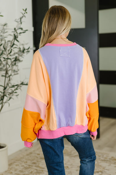 Blockbuster Color Block Pullover in Muted-Tops-Ave Shops-Market Street Nest, Fashionable Clothing, Shoes and Home Décor Located in Mabank, TX