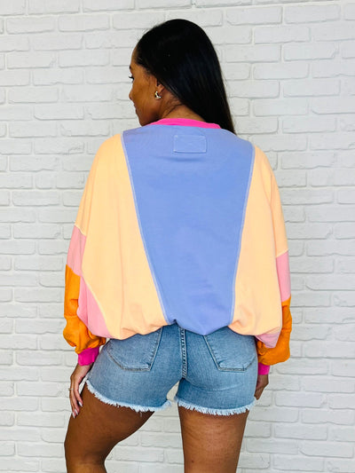 Blockbuster Color Block Pullover in Muted-Womens-Ave Shops-Market Street Nest, Fashionable Clothing, Shoes and Home Décor Located in Mabank, TX