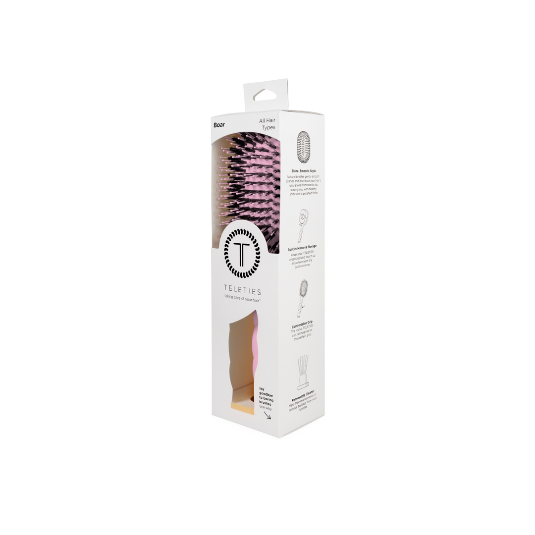 Boar Brush | Bubblegum Pink-TELETIES-Market Street Nest, Fashionable Clothing, Shoes and Home Décor Located in Mabank, TX