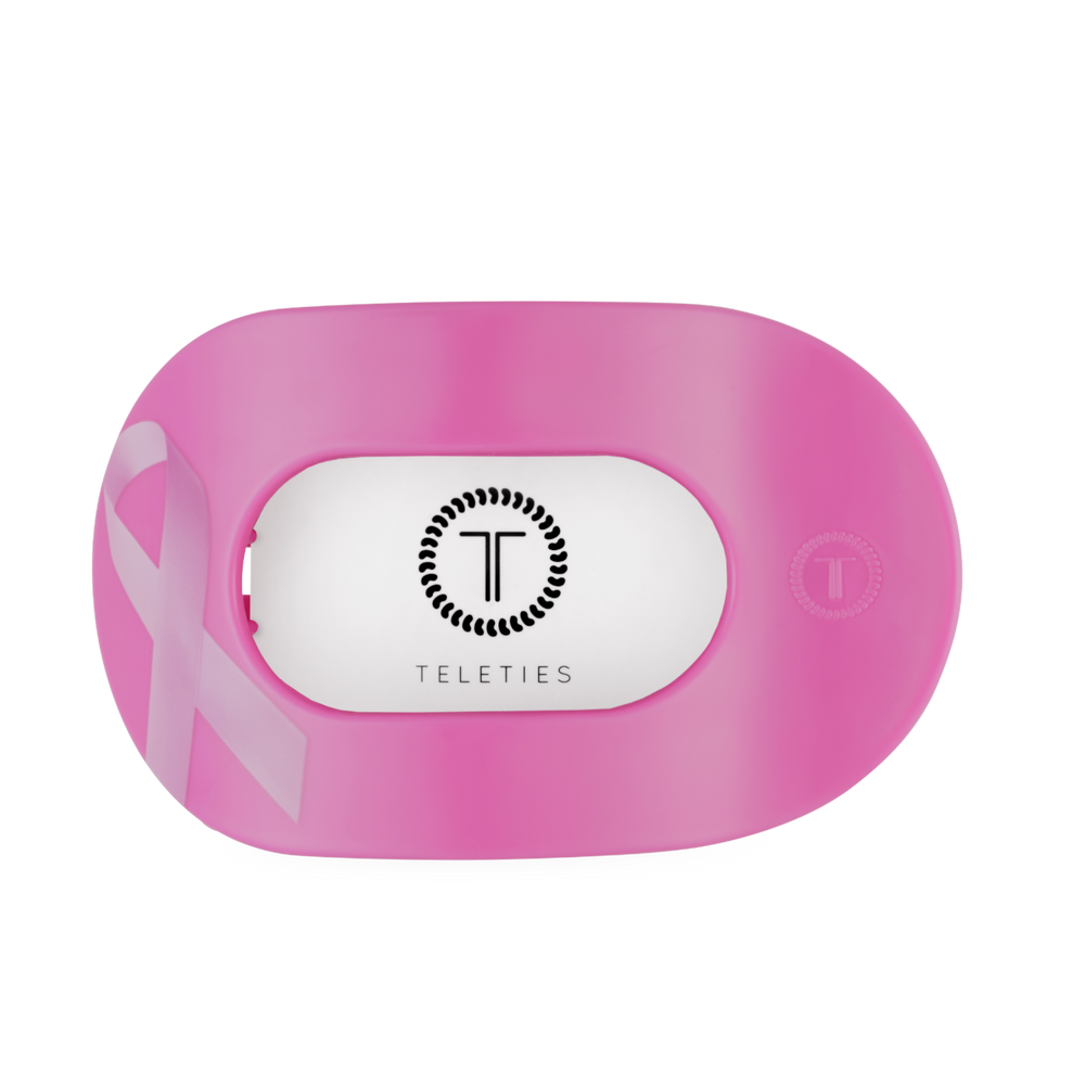Breast Cancer Awareness | Large | Flat Round Hair Clip-TELETIES-Market Street Nest, Fashionable Clothing, Shoes and Home Décor Located in Mabank, TX