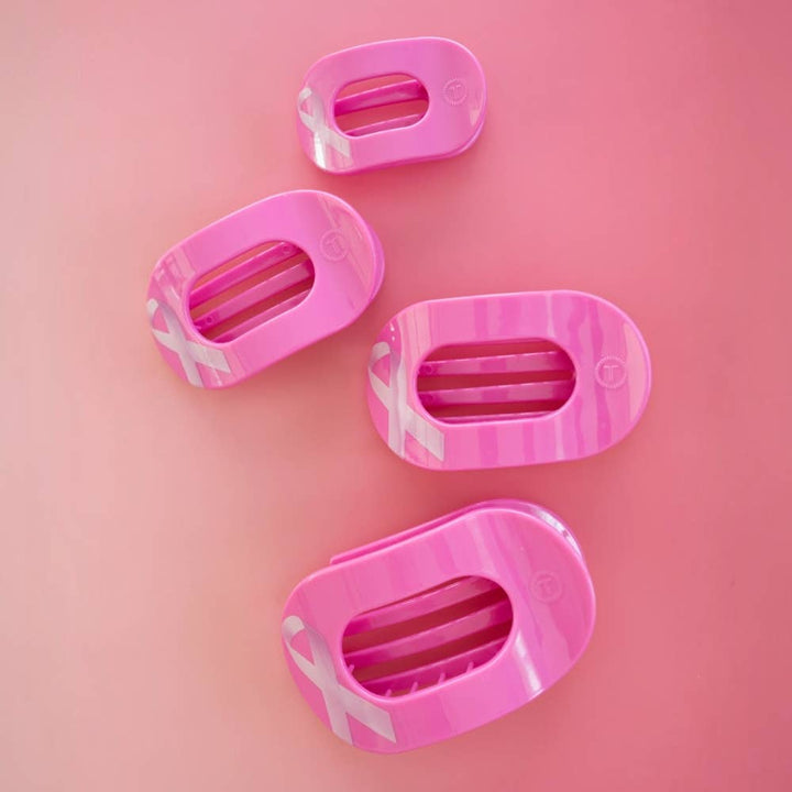 Breast Cancer Awareness | Medium | Flat Round Hair Clip-TELETIES-Market Street Nest, Fashionable Clothing, Shoes and Home Décor Located in Mabank, TX