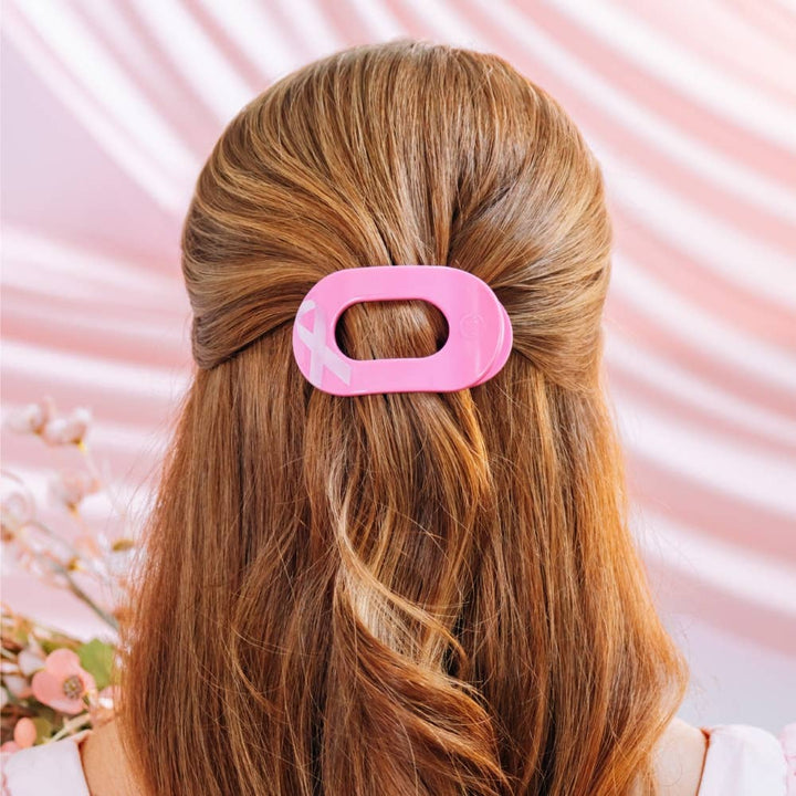 Breast Cancer Awareness | Small | Flat Round Hair Clip-TELETIES-Market Street Nest, Fashionable Clothing, Shoes and Home Décor Located in Mabank, TX