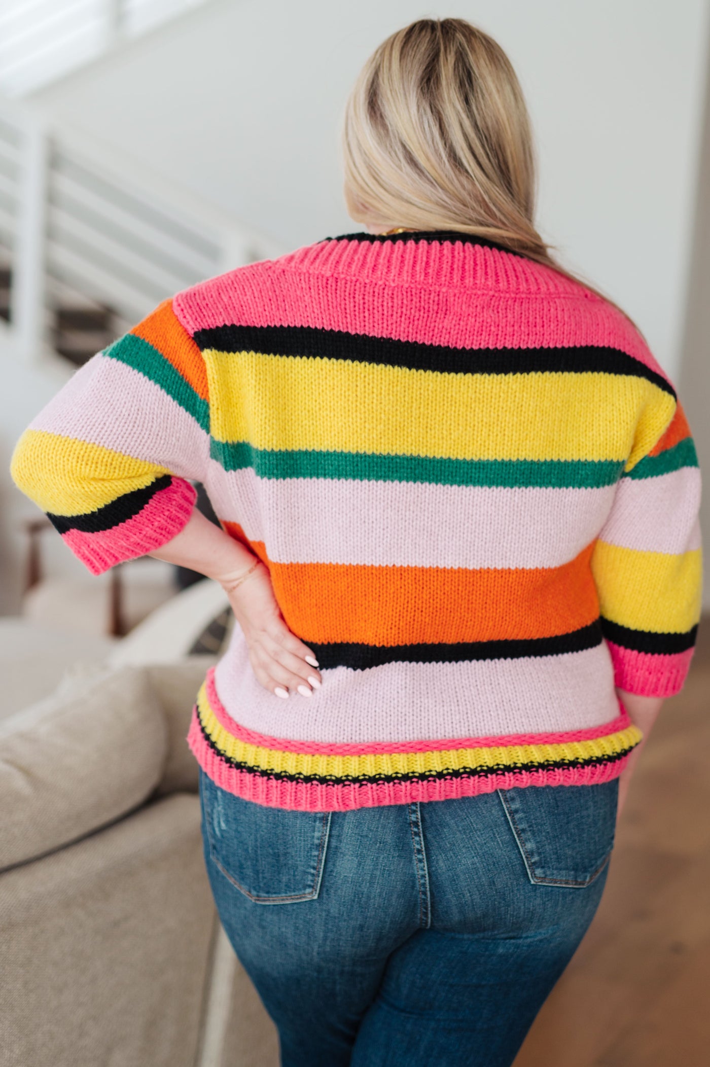 Bright Side Striped Sweater-Tops-Ave Shops-Market Street Nest, Fashionable Clothing, Shoes and Home Décor Located in Mabank, TX