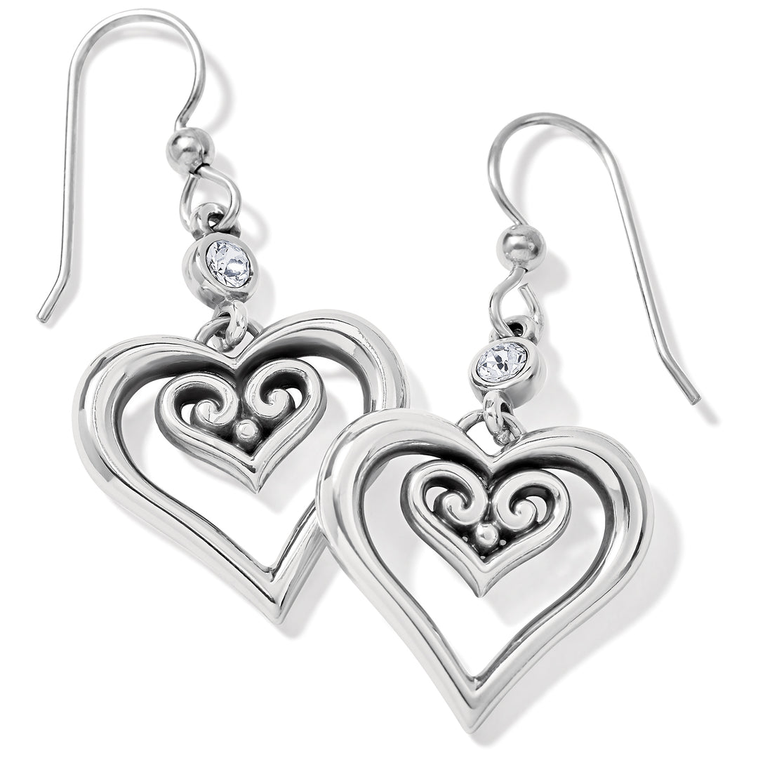 Brighton Alcazar Duet Heart French Wire Earrings-Earrings-Brighton-Market Street Nest, Fashionable Clothing, Shoes and Home Décor Located in Mabank, TX