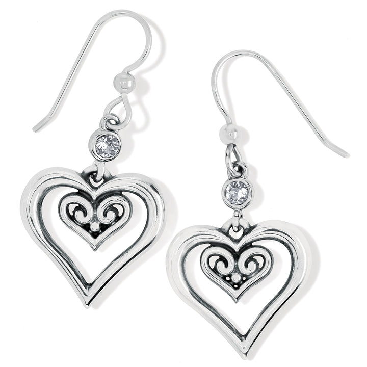 Brighton Alcazar Duet Heart French Wire Earrings-Earrings-Brighton-Market Street Nest, Fashionable Clothing, Shoes and Home Décor Located in Mabank, TX