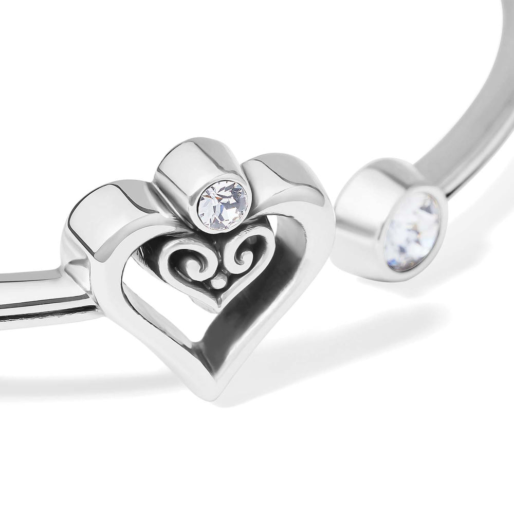 Brighton Alcazar Duet Heart Open Hinged Bangle-Bracelets-Brighton-Market Street Nest, Fashionable Clothing, Shoes and Home Décor Located in Mabank, TX