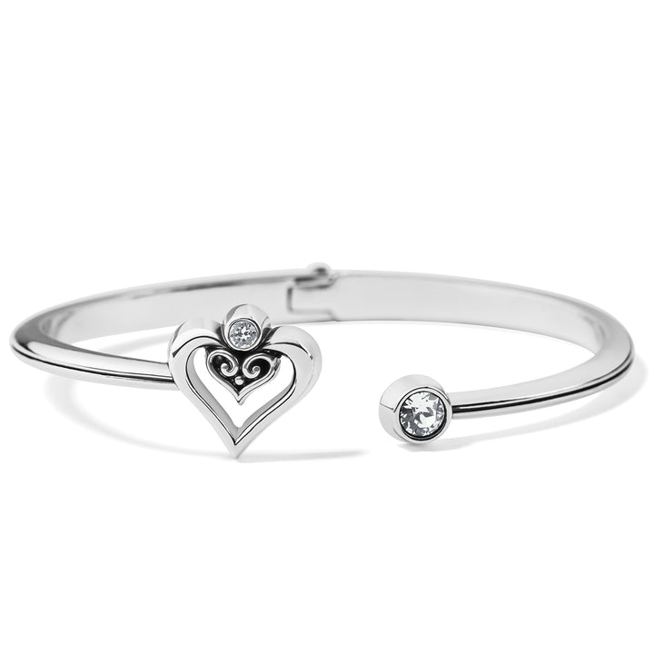 Brighton Alcazar Duet Heart Open Hinged Bangle-Bracelets-Brighton-Market Street Nest, Fashionable Clothing, Shoes and Home Décor Located in Mabank, TX