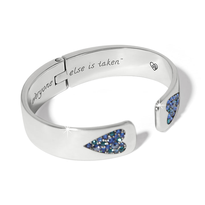 Brighton B You Blue Hinged Bangle-01-Jewelry-Brighton-Market Street Nest, Fashionable Clothing, Shoes and Home Décor Located in Mabank, TX