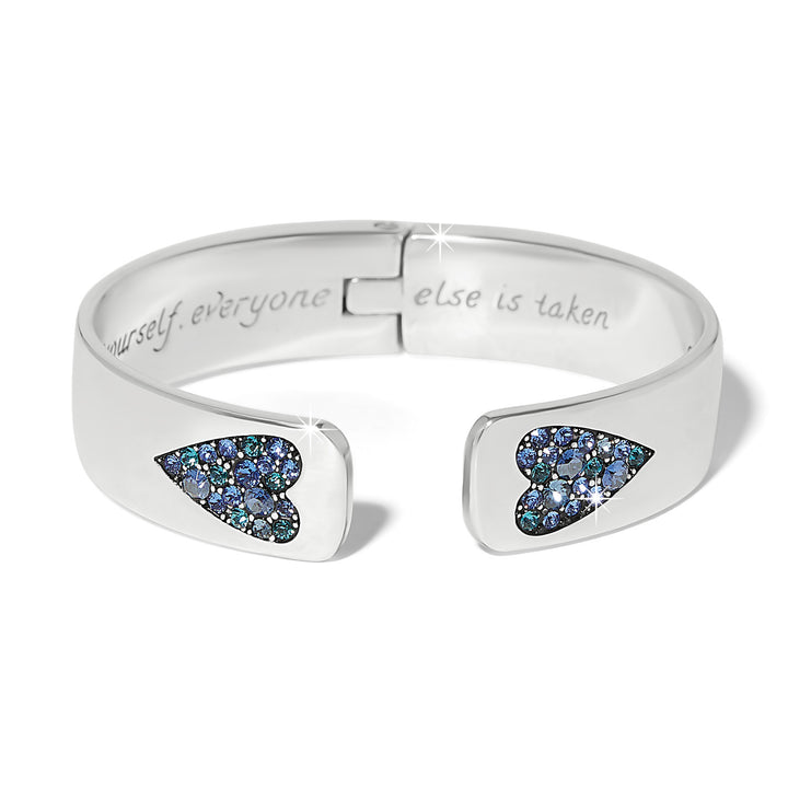 Brighton B You Blue Hinged Bangle-01-Jewelry-Brighton-Market Street Nest, Fashionable Clothing, Shoes and Home Décor Located in Mabank, TX