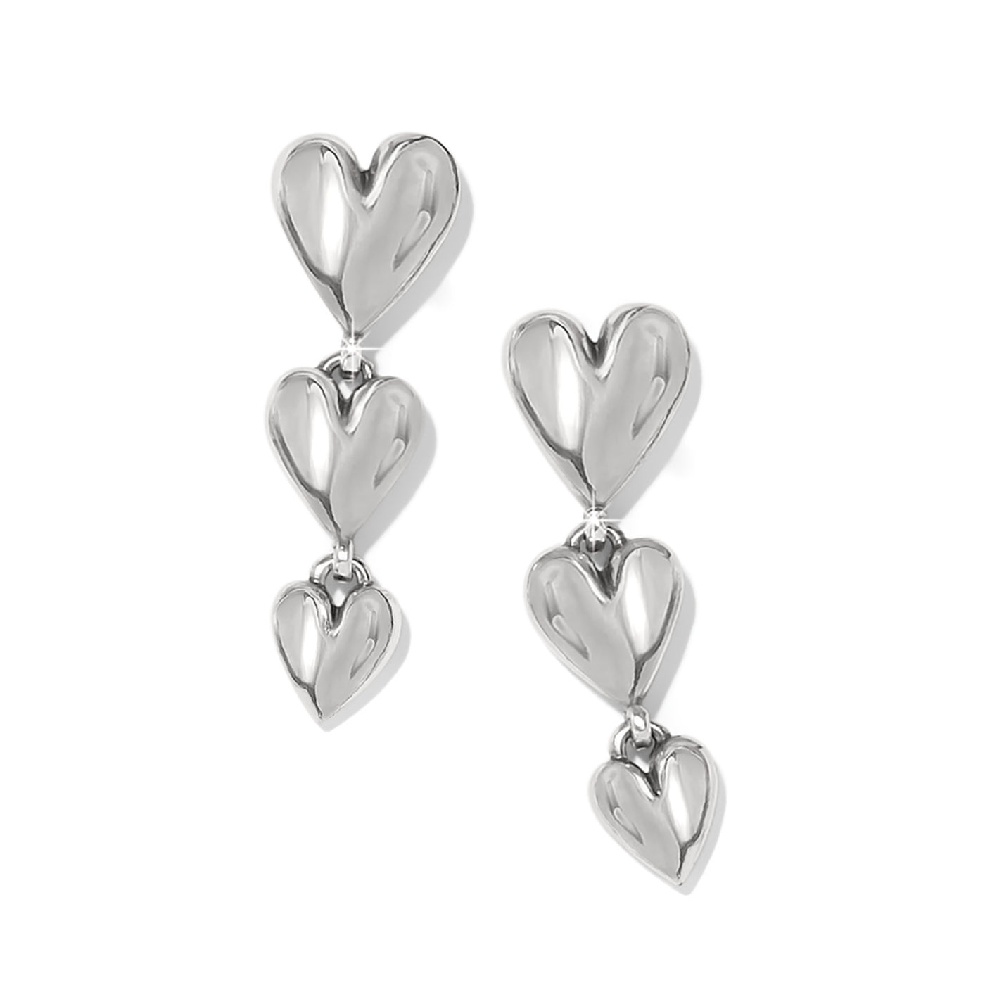 Cascade Heart Trio Post Drop Earrings-Earrings-Brighton-Market Street Nest, Fashionable Clothing, Shoes and Home Décor Located in Mabank, TX