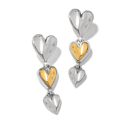 Cascade Heart Trio Post Drop Earrings-Earrings-Brighton-Market Street Nest, Fashionable Clothing, Shoes and Home Décor Located in Mabank, TX