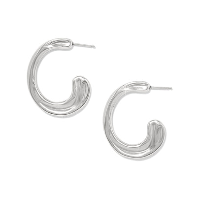 Cascade Hoop Earrings Silver-Earrings-Brighton-Market Street Nest, Fashionable Clothing, Shoes and Home Décor Located in Mabank, TX