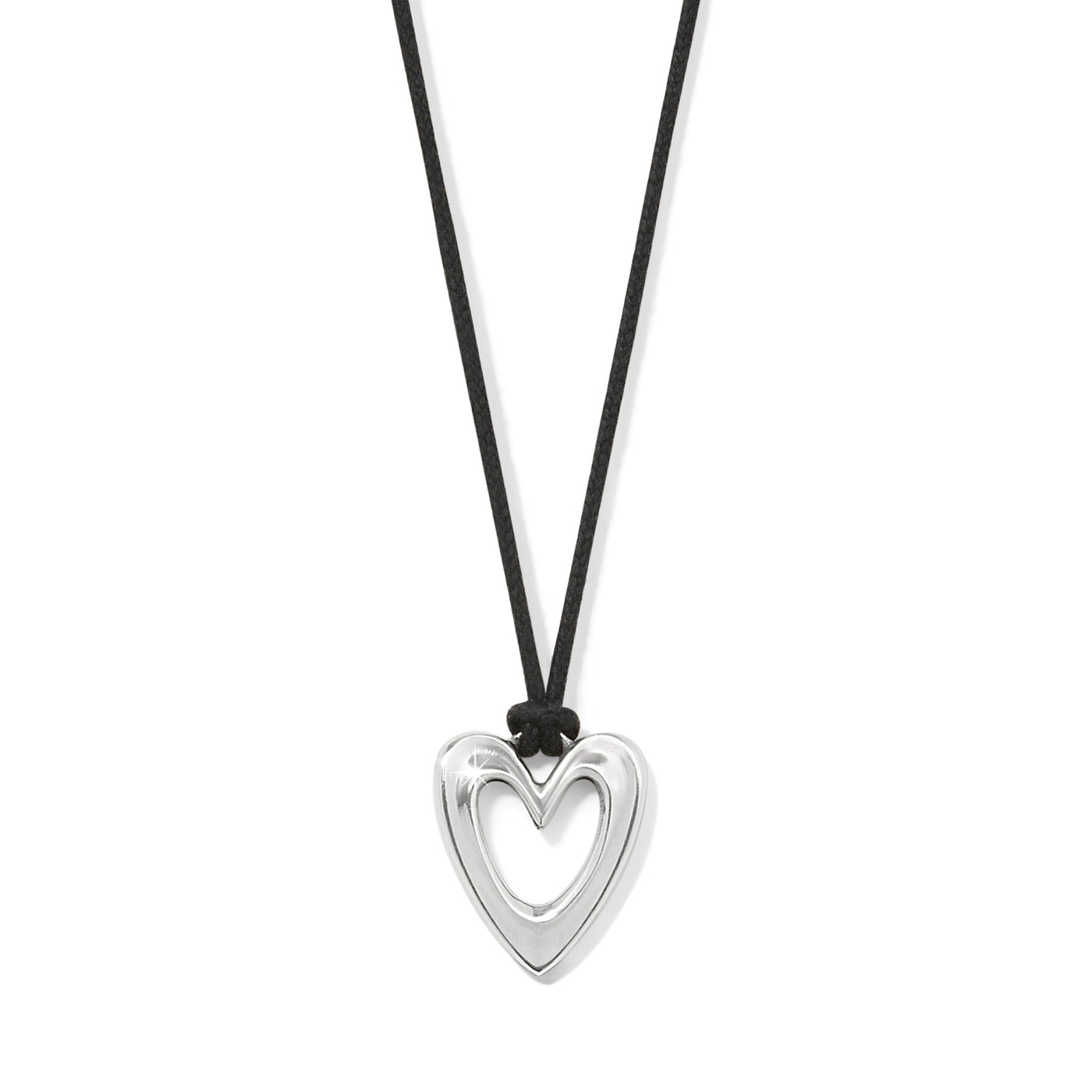 Cascade Open Heart Petite Cord Necklace-Necklaces-Brighton-Market Street Nest, Fashionable Clothing, Shoes and Home Décor Located in Mabank, TX