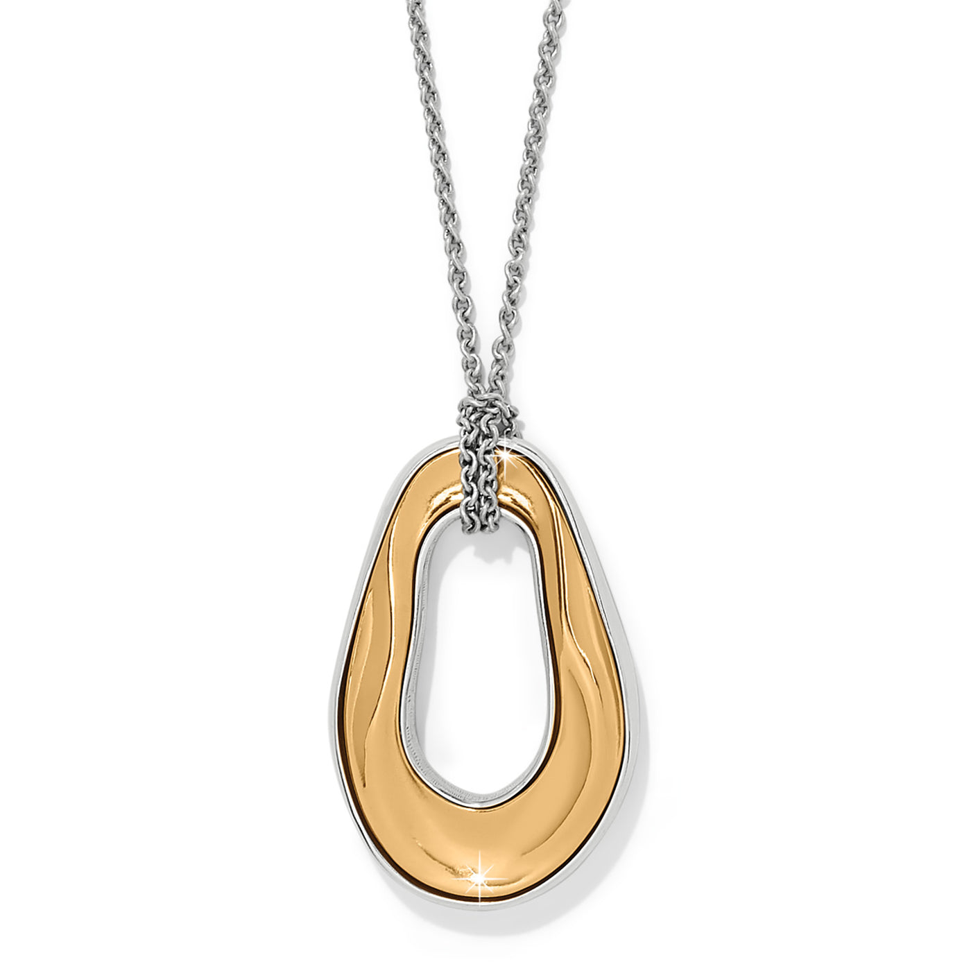 Brighton Cascade Two Tone Oval Necklace-Necklaces-Brighton-Market Street Nest, Fashionable Clothing, Shoes and Home Décor Located in Mabank, TX