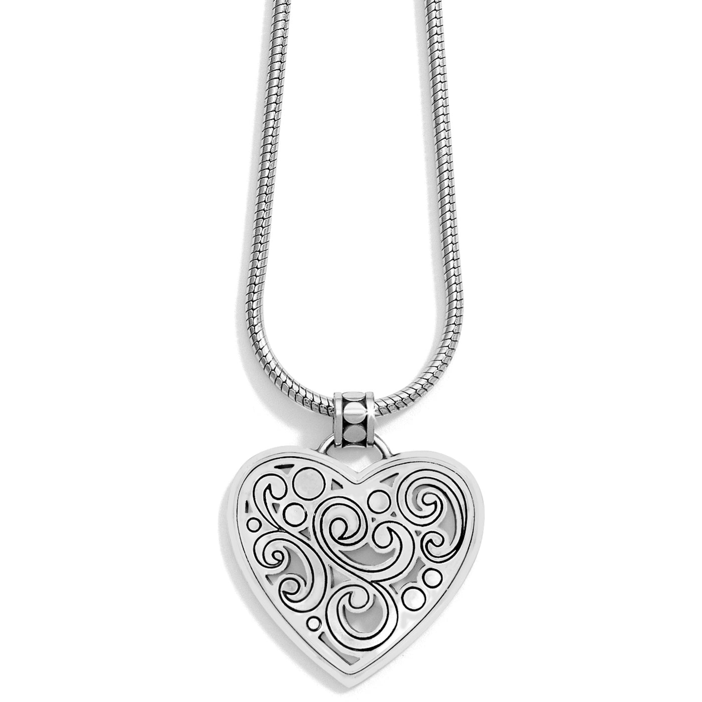 Contempo Heart Necklace-Necklaces-Brighton-Market Street Nest, Fashionable Clothing, Shoes and Home Décor Located in Mabank, TX