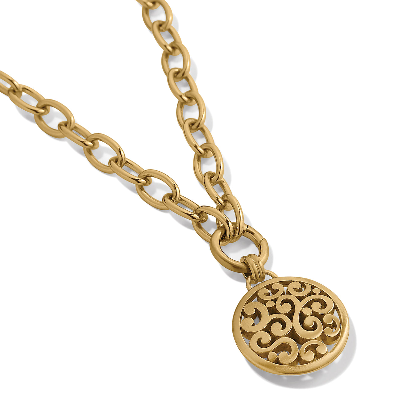 Contempo Medallion Charm Necklace-Necklaces-Brighton-Market Street Nest, Fashionable Clothing, Shoes and Home Décor Located in Mabank, TX