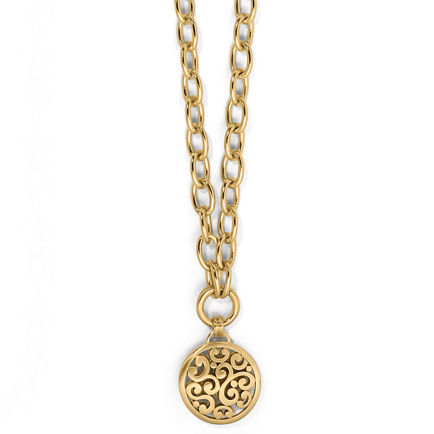 Contempo Medallion Charm Necklace-Necklaces-Brighton-Market Street Nest, Fashionable Clothing, Shoes and Home Décor Located in Mabank, TX