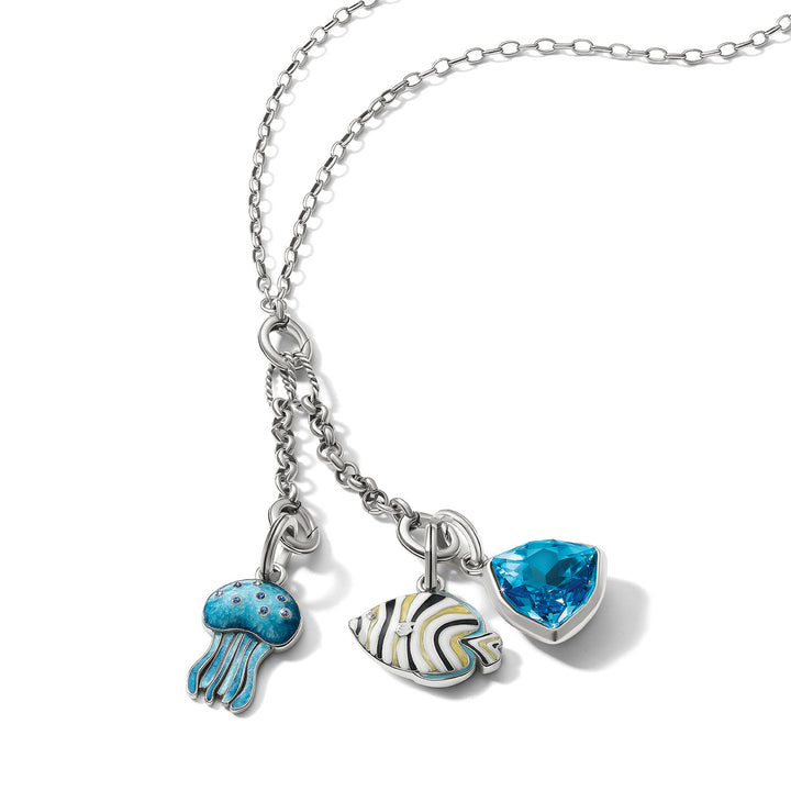 Brighton Estella Amulet | Silver-Aqua-01-Jewelry-Brighton-Market Street Nest, Fashionable Clothing, Shoes and Home Décor Located in Mabank, TX