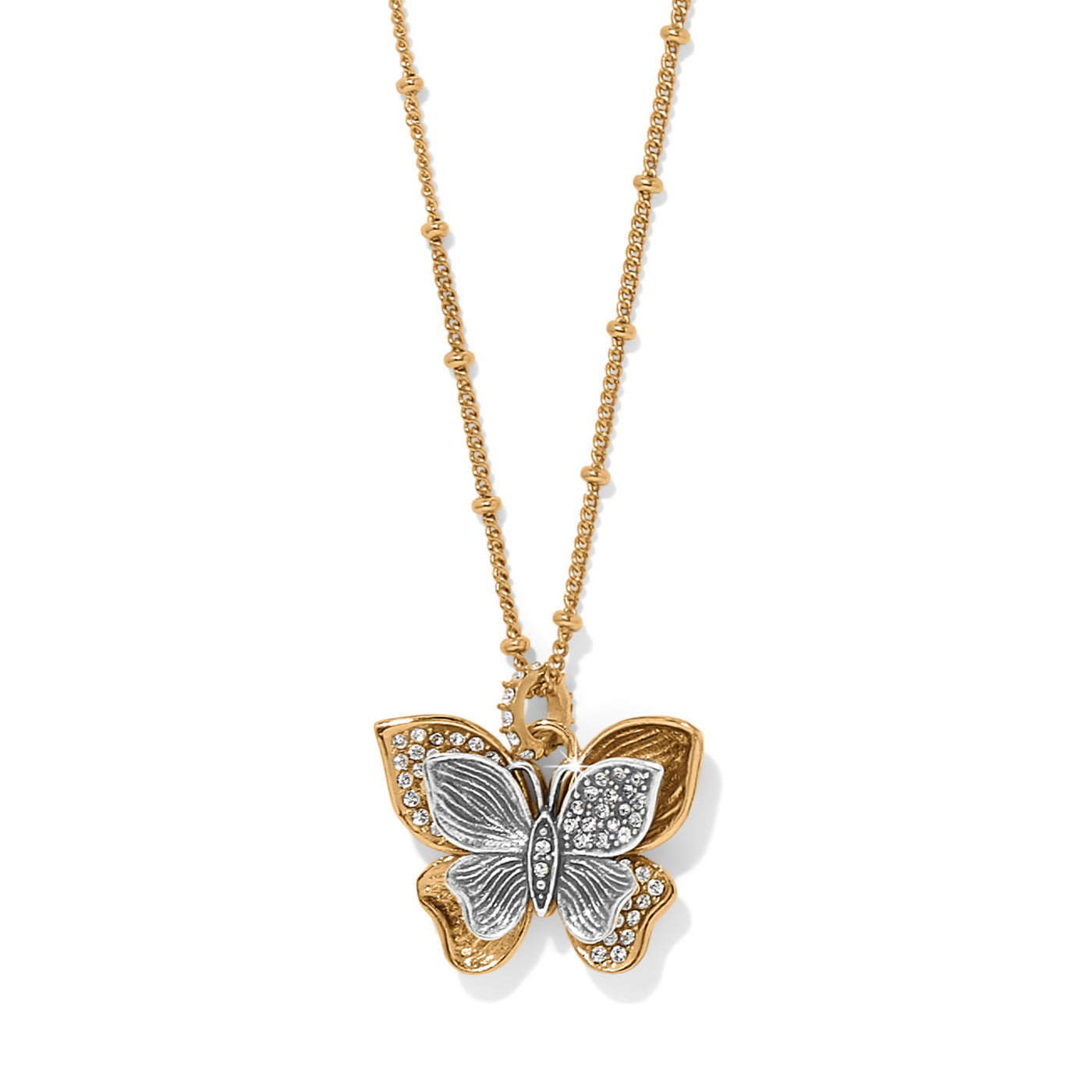 Brighton Everbloom Flutter Pave Necklace-Necklaces-Brighton-Market Street Nest, Fashionable Clothing, Shoes and Home Décor Located in Mabank, TX