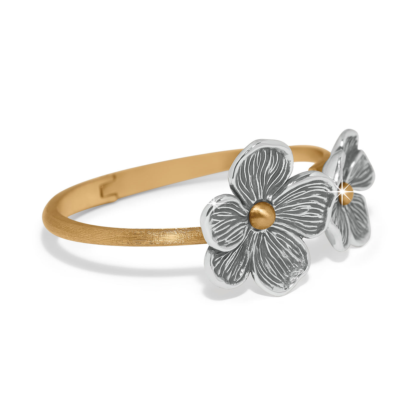 Brighton Everbloom Windflower Open Hinged Bangle-Bracelets-Brighton-Market Street Nest, Fashionable Clothing, Shoes and Home Décor Located in Mabank, TX