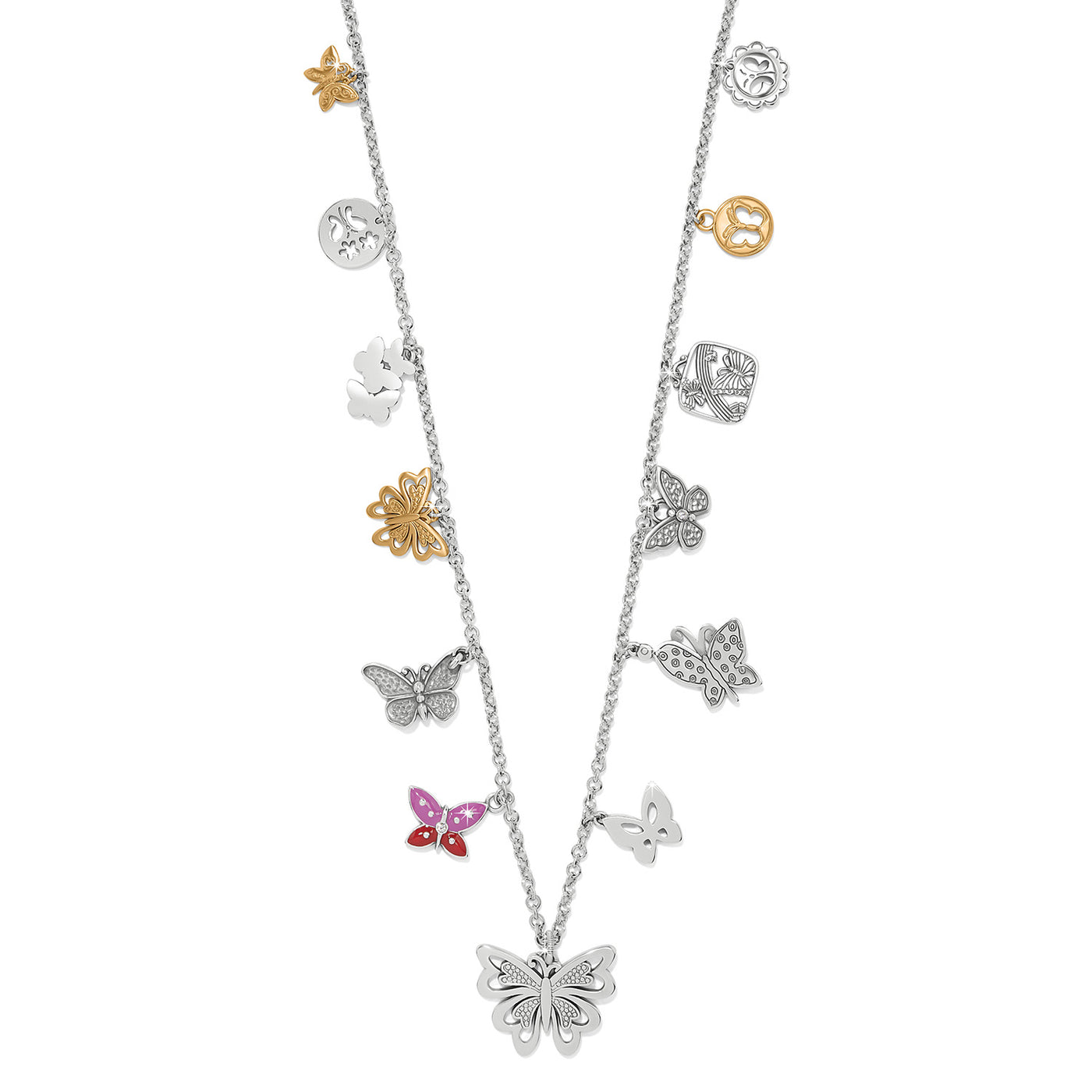 Brighton Forever Butterfly Charm Necklace-Necklaces-Brighton-Market Street Nest, Fashionable Clothing, Shoes and Home Décor Located in Mabank, TX