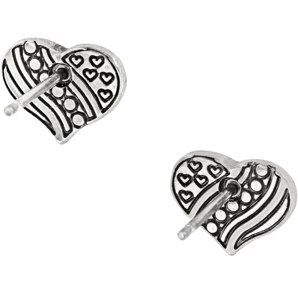 Brighton Hearts and Stripes Mini Post Earrings-01-Jewelry-Brighton-Market Street Nest, Fashionable Clothing, Shoes and Home Décor Located in Mabank, TX