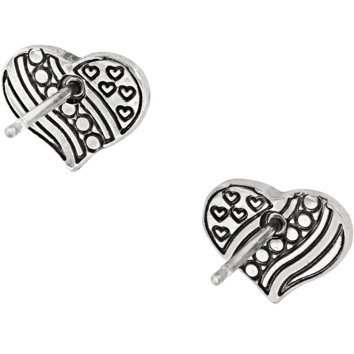 Brighton Hearts and Stripes Mini Post Earrings-01-Jewelry-Brighton-Market Street Nest, Fashionable Clothing, Shoes and Home Décor Located in Mabank, TX