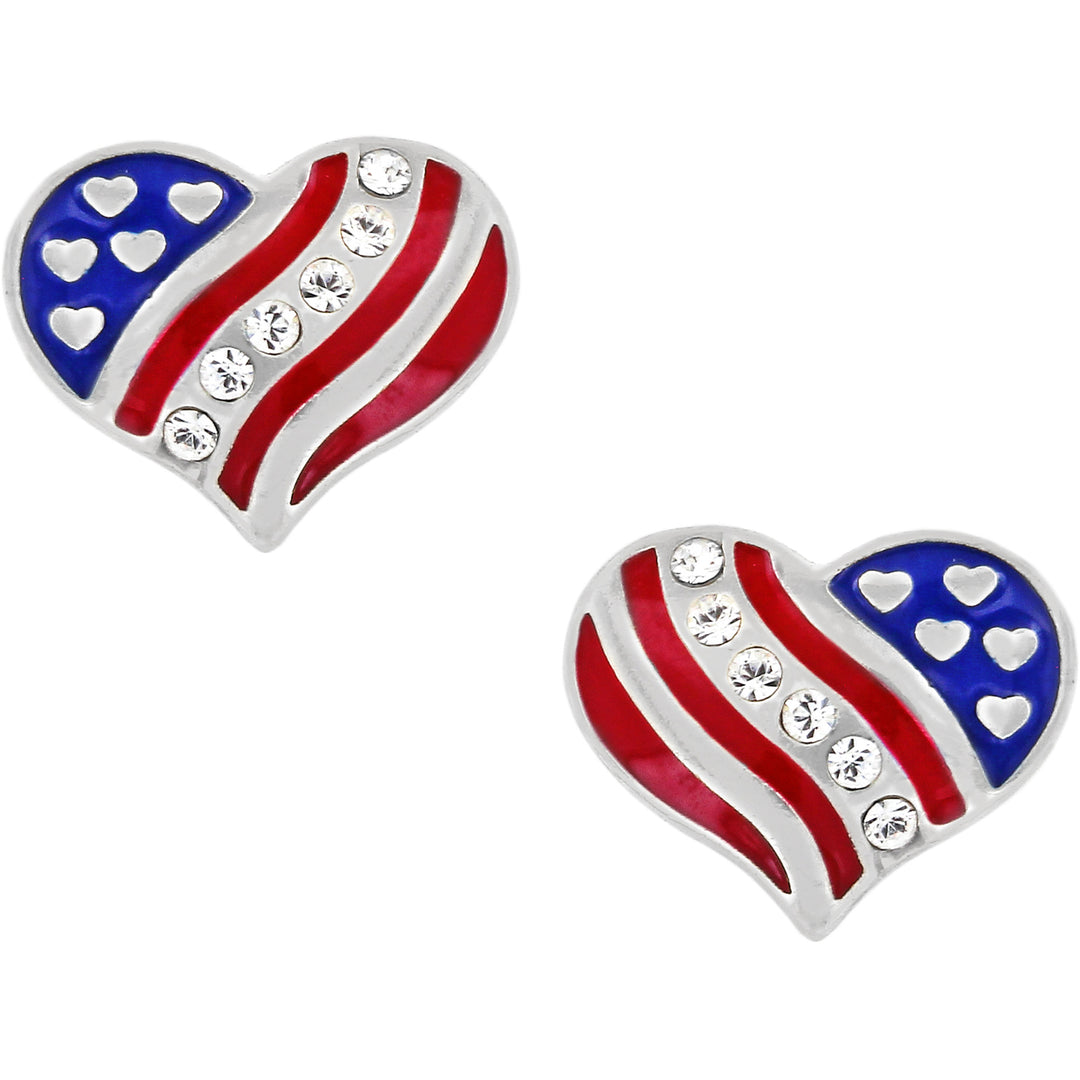 Brighton Hearts and Stripes Mini Post Earrings-01-Jewelry-Brighton-Market Street Nest, Fashionable Clothing, Shoes and Home Décor Located in Mabank, TX