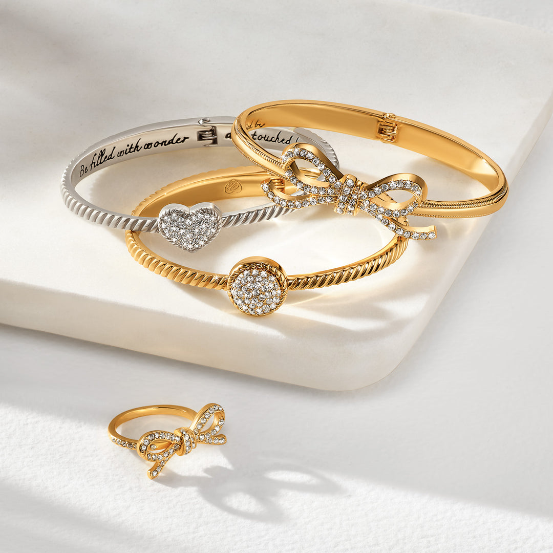 Brighton Illumina Bow Hinged Bangle-01-Jewelry-Brighton-Market Street Nest, Fashionable Clothing, Shoes and Home Décor Located in Mabank, TX
