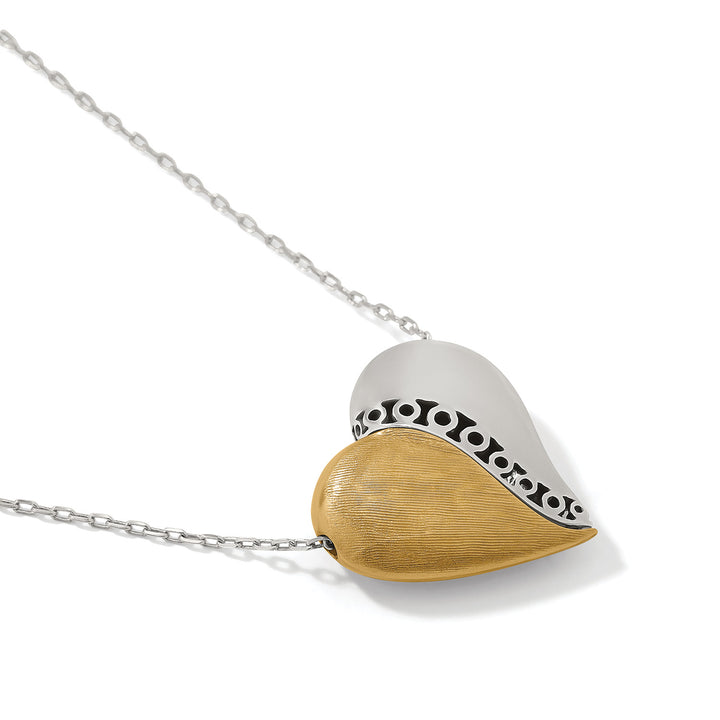 Brighton Inner Circle Curvy Heart Necklace-01-Jewelry-Brighton-Market Street Nest, Fashionable Clothing, Shoes and Home Décor Located in Mabank, TX