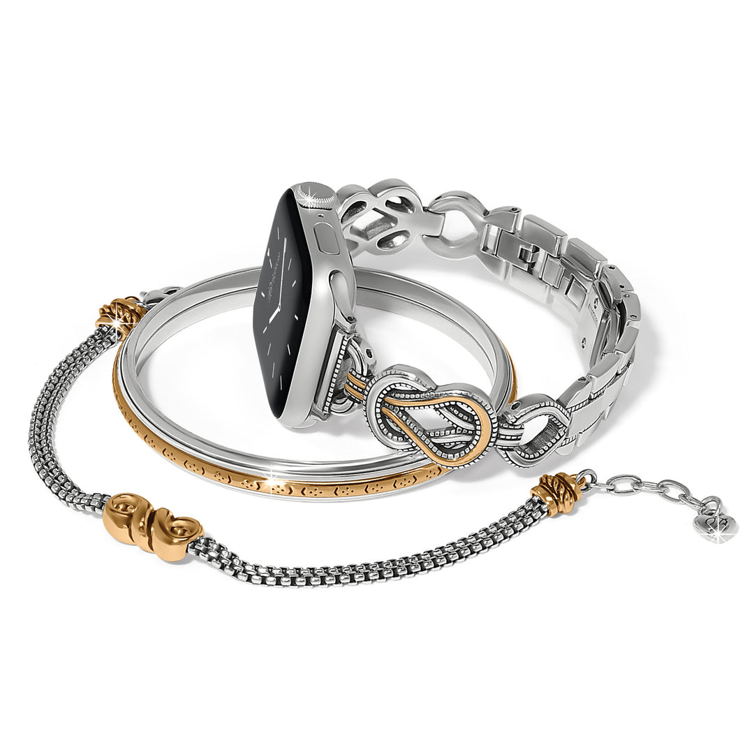 Brighton Interlok Harmony Two Tone Watch Band-01-Jewelry-Brighton-Market Street Nest, Fashionable Clothing, Shoes and Home Décor Located in Mabank, TX