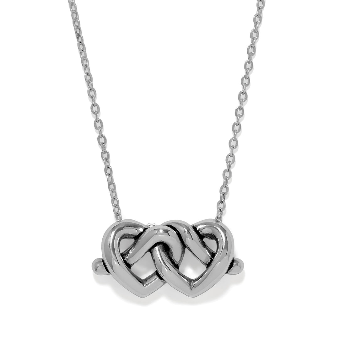 Brighton Interlok Linked Hearts Necklace-01-Jewelry-Brighton-Market Street Nest, Fashionable Clothing, Shoes and Home Décor Located in Mabank, TX