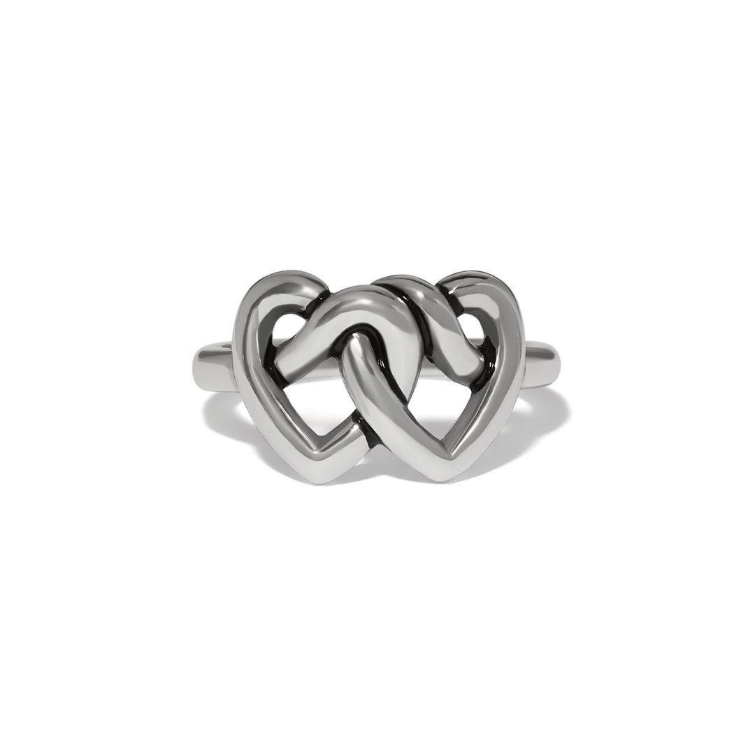 Brighton Interlok Linked Hearts Ring-01-Jewelry-Brighton-Market Street Nest, Fashionable Clothing, Shoes and Home Décor Located in Mabank, TX