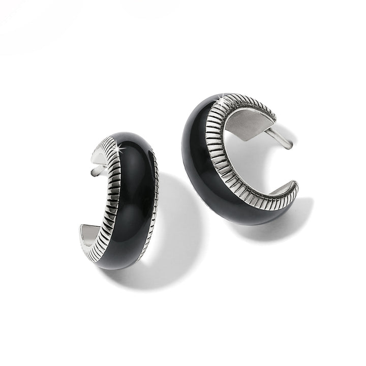 Brighton Interlok Noir Small Hoop Earrings