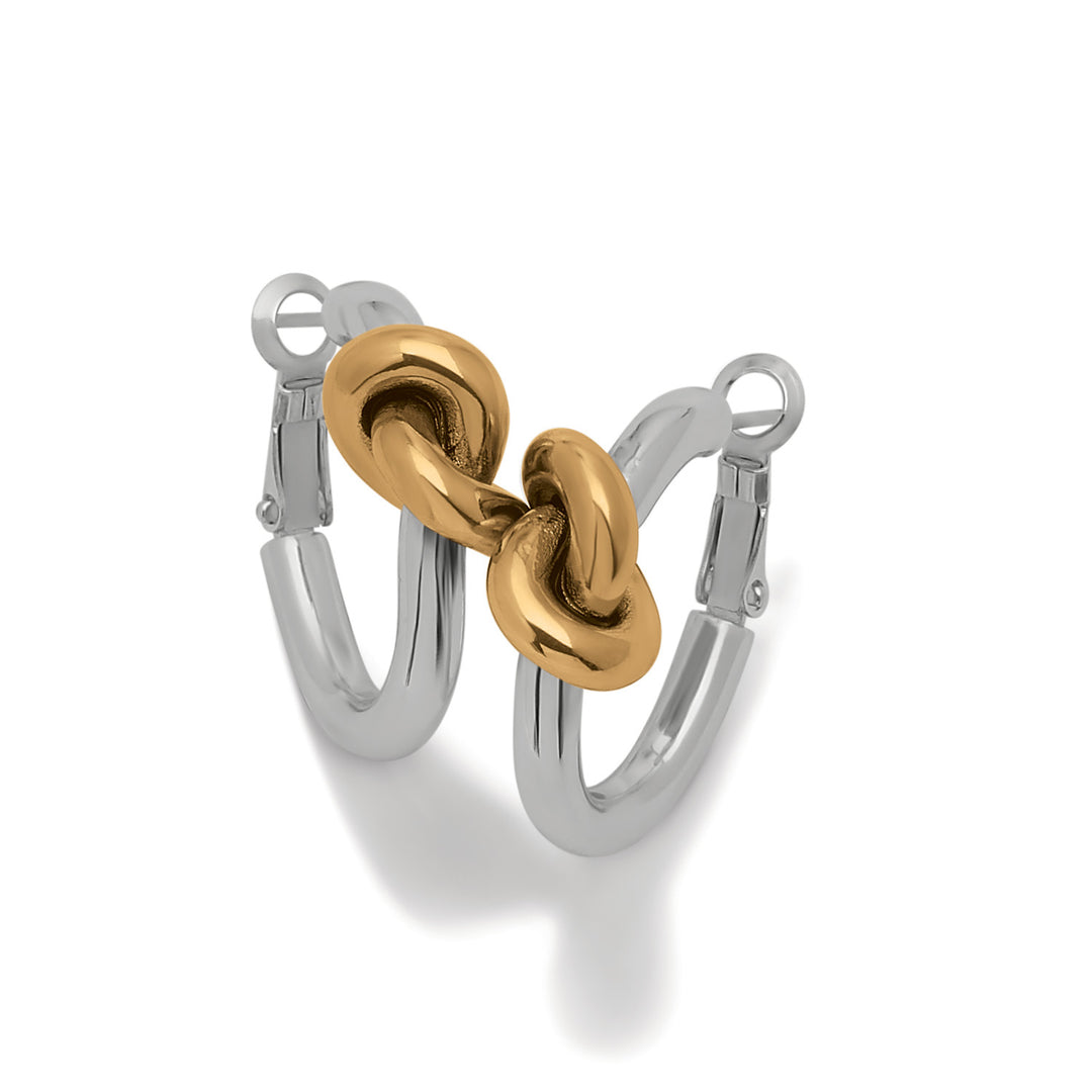 Brighton Interlok Single Knot Hoop Earrings-01-Jewelry-Brighton-Market Street Nest, Fashionable Clothing, Shoes and Home Décor Located in Mabank, TX
