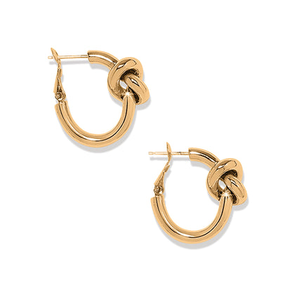 Brighton Interlok Single Knot Hoop Earrings-Earrings-Brighton-Market Street Nest, Fashionable Clothing, Shoes and Home Décor Located in Mabank, TX