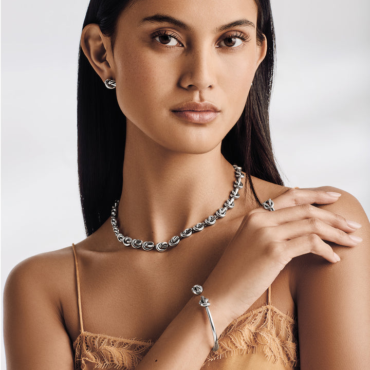 Brighton Interlok Single Knot Open Hinge Bangle | Silver-01-Jewelry-Brighton-Market Street Nest, Fashionable Clothing, Shoes and Home Décor Located in Mabank, TX