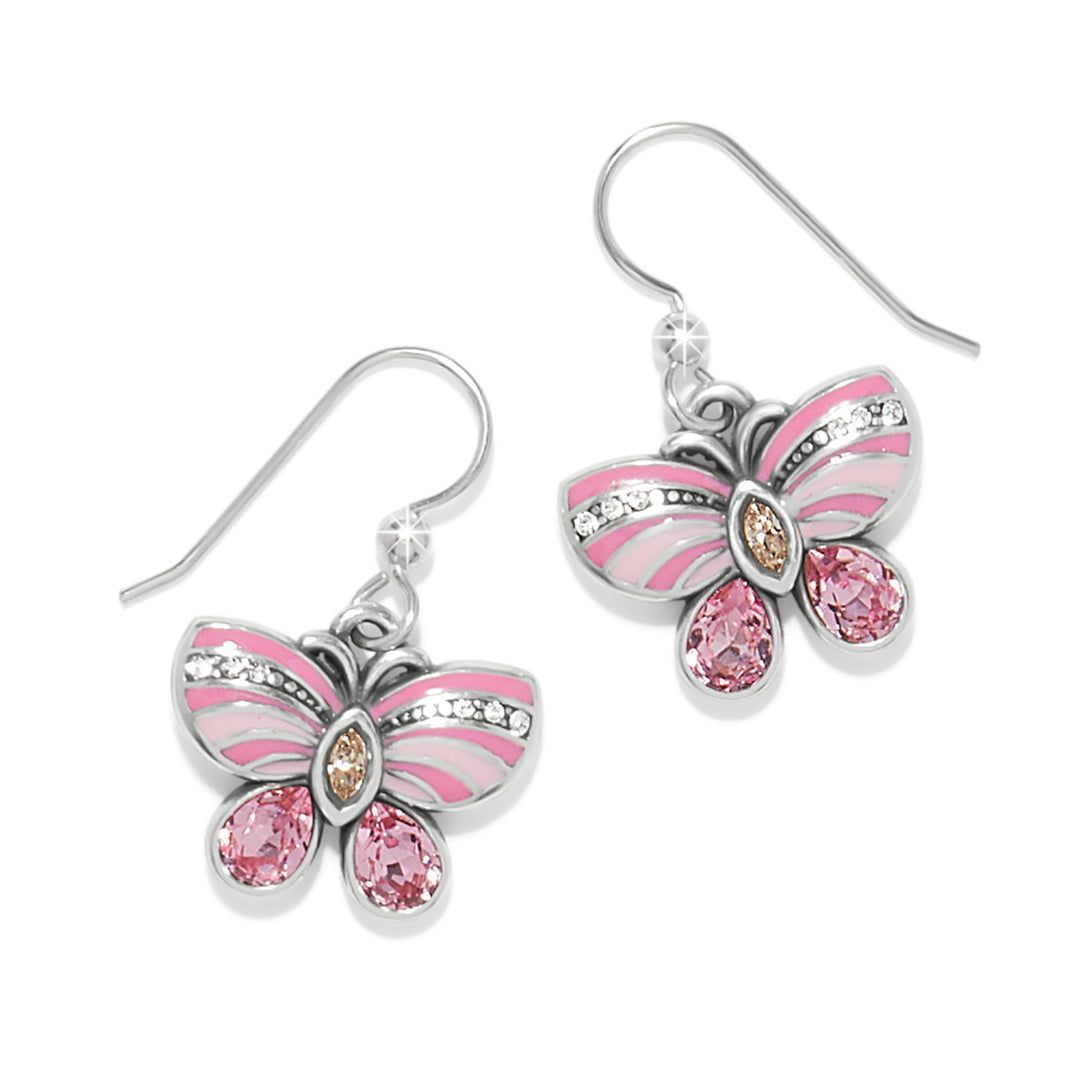 Brighton La Tulipe Butterfly Pink French Wire Earrings-01-Jewelry-Brighton-Market Street Nest, Fashionable Clothing, Shoes and Home Décor Located in Mabank, TX